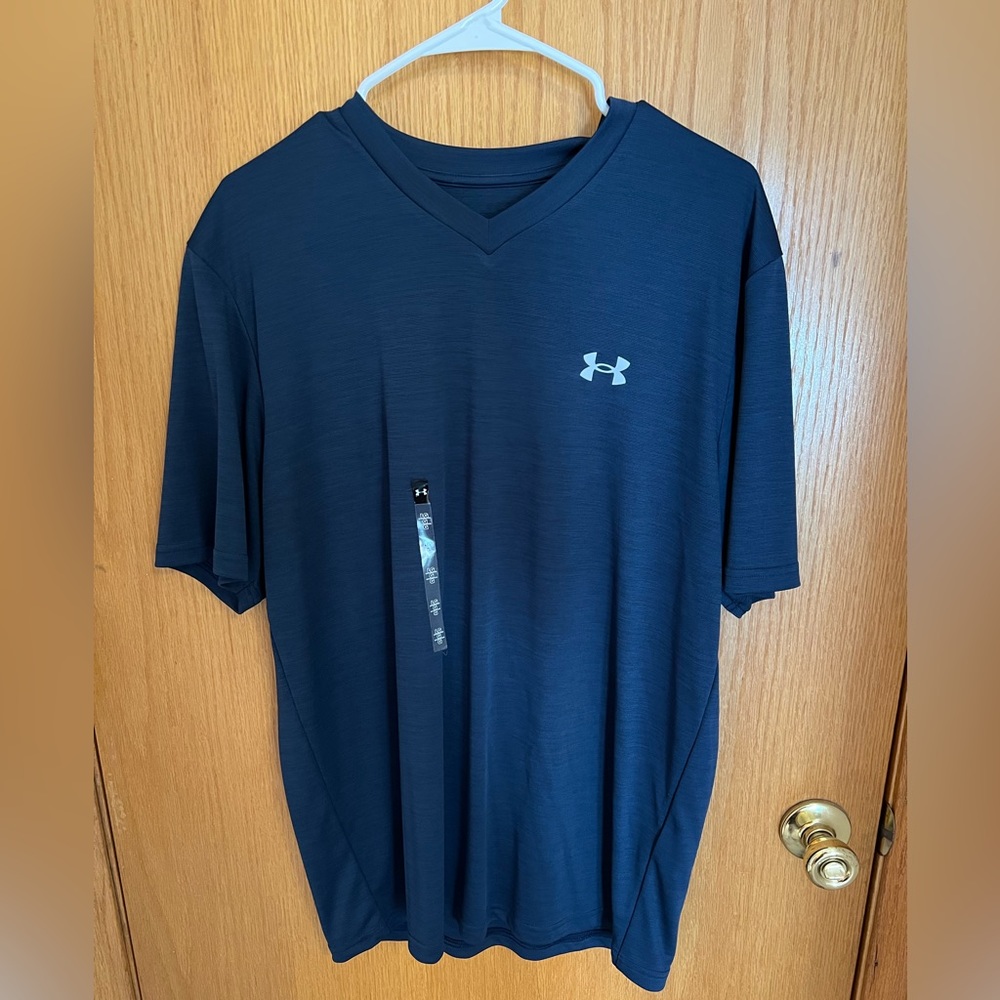 Under armor blue v neck athletic tee